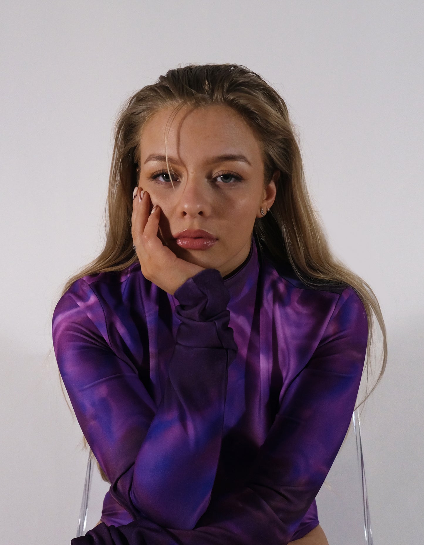 Purple Water Print Bodysuit